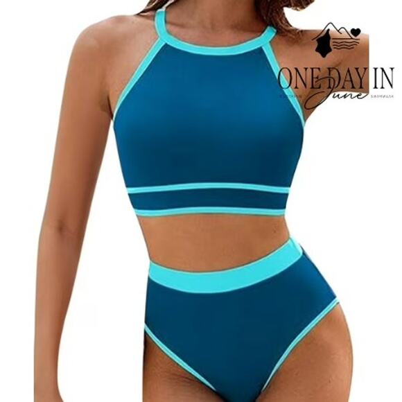 Blooming Jelly High Waist Crop Bikini Swimsuit Size S - Picture 1 of 6